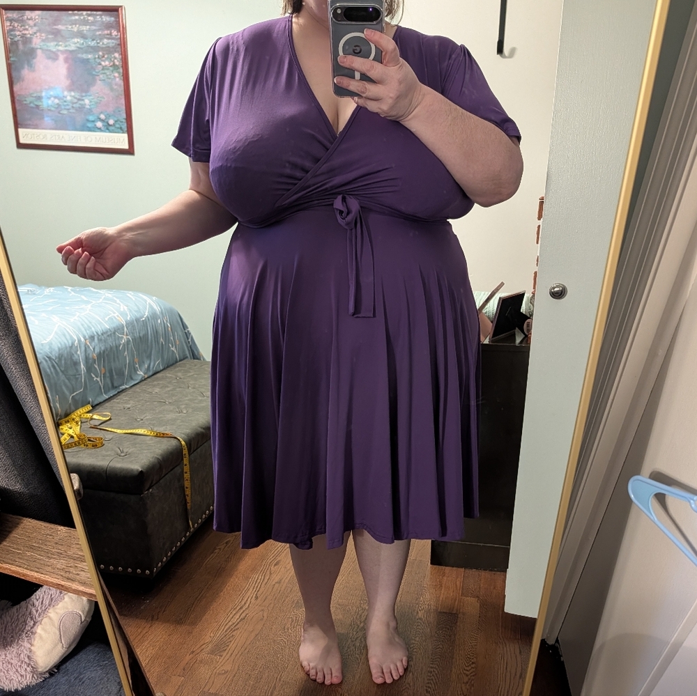 Elegant Purple Wrap Dress